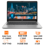 Laptop HP 240 G8 3D0F0PA Intel Core I7-1165G7/8GB+1slot/512GB SSD/14 FHD/BT4/Dos/Silver