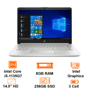 Laptop HP 14s-DQ2545TU-46M23PA Intel Core i5-1135G7/8GB(2x4)/256GB SSD/14 HD/BT4.2/3C41WHr/W10H/Silver